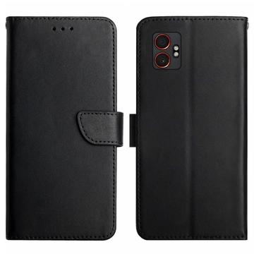 Samsung Galaxy XCover7 Pro Lederhülle mit Geldbörse und Ständer - Schwarz