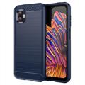 Samsung Galaxy Xcover6 Pro Angeraute TPU Hülle - Karbonfaser - Blau