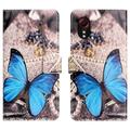 Samsung Galaxy Xcover7 Style Serie Wallet Hülle - Blau Schmetterling