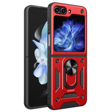 Samsung Galaxy Z Flip6 Hybrid-Hülle mit Ringhalterung - Rot