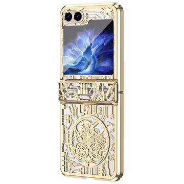 Samsung Galaxy Z Flip6 Mechanische Legende Galvanisierte Kunststoff Hülle - Gold
