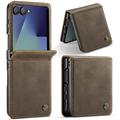 Samsung Galaxy Z Flip7 Caseme 033 Kalb Textur Brieftasche Hülle mit RFID-Blockierung
