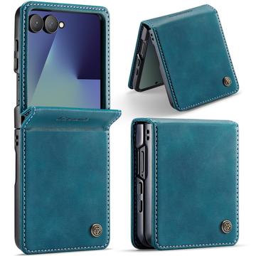 Samsung Galaxy Z Flip7 Caseme 033 Kalb Textur Brieftasche Hülle mit RFID-Blockierung - Grün