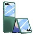 Samsung Galaxy Z Flip7 Kunststoffgehülle mit äußerem Panzerglas - dunkelgrün