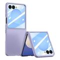 Samsung Galaxy Z Flip7 Kunststoffgehülle mit äußerem Panzerglas - lila