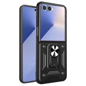 Samsung Galaxy Z Flip7 Drehring-Hybrid Hülle mit Kameraschutz - Schwarz