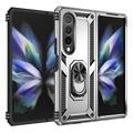 Samsung Galaxy Z Fold4 5G Hybrid Case mit Metall Stand - Silber