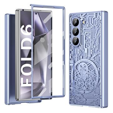Samsung Galaxy Z Fold6 Mechanische Legende Galvanisierte Kunststoff Hülle - Blau