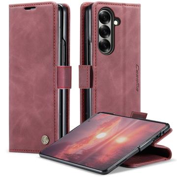 Samsung Galaxy Z Fold7 Caseme 013 Serie Schutzhülle mit Geldbörse - Weinrot