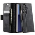Samsung Galaxy Z Fold7 Caseme 033 Kalb Textur Brieftasche Hülle mit RFID-Blockierung - schwarz