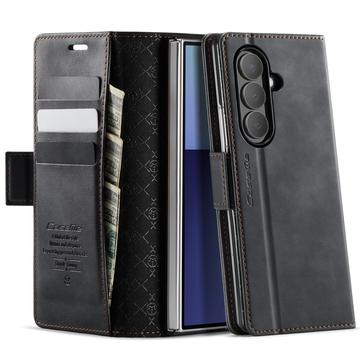 Samsung Galaxy Z Fold7 Caseme 033 Kalb Textur Brieftasche Hülle mit RFID-Blockierung - schwarz