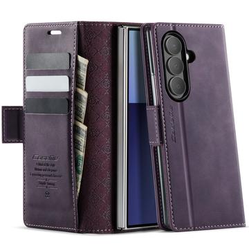 Samsung Galaxy Z Fold7 Caseme 033 Kalb Textur Brieftasche Hülle mit RFID-Blockierung - lila