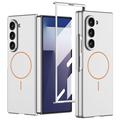 Samsung Galaxy Z Fold7 GKK Magnetisches Slim Hülle mit Panzerglas - Silber
