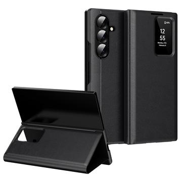 Samsung Galaxy Z Fold7 Smart Clear View Flip Hülle mit Kartenschlitz - Schwarz