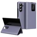 Samsung Galaxy Z Fold7 Smart Clear View Flip Hülle mit Kartenschlitz - grau lila