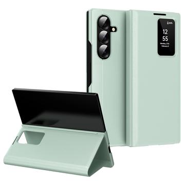 Samsung Galaxy Z Fold7 Smart Clear View Flip Hülle mit Kartenschlitz - Hellgrün