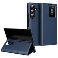 Samsung Galaxy Z Fold7 Smart Clear View Flip Hülle mit Kartenschlitz - Saphir
