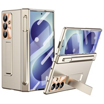 Samsung Galaxy Z Fold8 Ultra Hülle mit Magnetverschluss, Stylus und Panzerglas - Champagner-Gold