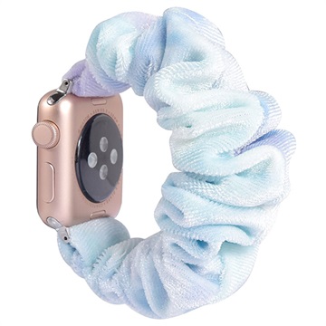 Scrunchie Apple Watch Series 7/SE/6/5/4/3/2/1 Armband - 45mm/44mm/42mm - Blaue Farbtöne