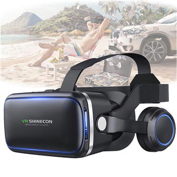 Shinecon 6 Generation G04E 3D VR Virtual Reality Brille mit Ohrhörer