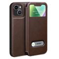 Dual View iPhone 14 Leder Flip Case