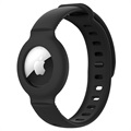 Stoßfestes Apple AirTag Silikonarmband - Schwarz