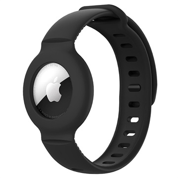 Stoßfestes Apple AirTag Silikonarmband - Schwarz