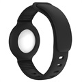 Stoßfestes Apple AirTag Silikonarmband - Schwarz