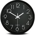 Stille Wanduhr mit Zahlen - 30cm - Schwarz / Weiß