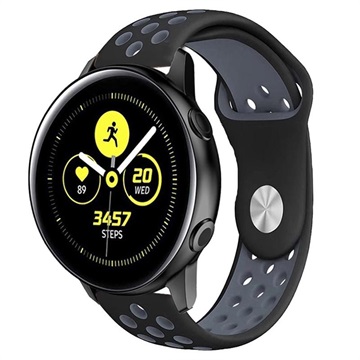 Samsung Galaxy Watch Active Silikon Armband - Schwarz / Grau