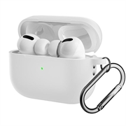 AirPods Pro 2 Silikon Case mit Karabiner - Weiß