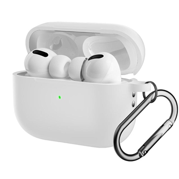 AirPods Pro 2 Silikon Case mit Karabiner - Weiß
