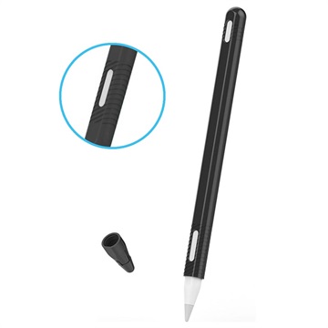Apple Pencil (2nd Generation) Silikonhülle mit Kappe - Schwarz