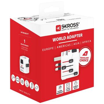 Skross 4-in-1 Weltreise-Adapter Pro - Weiß
