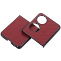 Huawei P50 Pocket Slim Cover - Karbonfaser - Rot