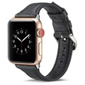 Apple Watch Series 7/SE/6/5/4/3/2/1 Schmales Lederband - 41mm/40mm/38mm - Schwarz