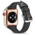 Apple Watch Series 7/SE/6/5/4/3/2/1 Schmales Lederband - 41mm/40mm/38mm - Schwarz