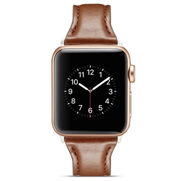 Apple Watch Series 7/SE/6/5/4/3/2/1 Schmales Lederband - 41mm/40mm/38mm - Kaffee