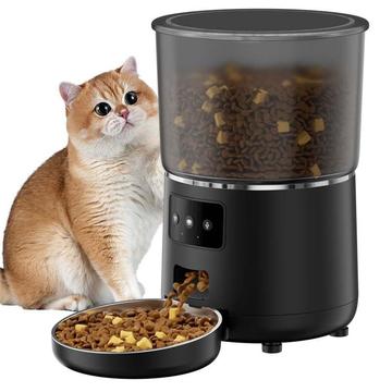 Smart Automatischer Lebensmittelspender mit WLAN für Hunde und Katzen - 4l - Schwarz