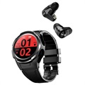 Smartwatch mit TWS Ohrhörer JM06 - Silikonband - Schwarz