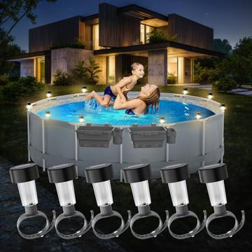 Solarleuchten für Zäune und Geländer - 6 Stk. - Warmweiß