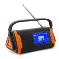 Solarbetriebenes Notfallradio mit Taschenlampe - Schwarz / Orange