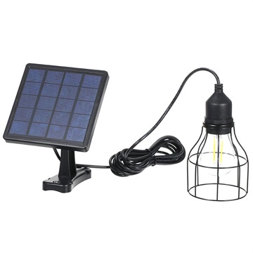 Solarbetriebene LED-Hängelampe mit Verlängerungskabel - 80x66mm