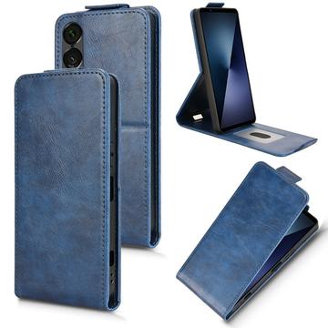 Sony Xperia 1 VII Vertikal Flip Hülle mit Ständer - Dunkelblau