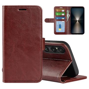 Sony Xperia 1 VII Wallet Schutzhülle mit Magnetverschluss - braun