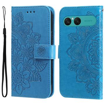 Sony Xperia 10 VII Mandala Serie Wallet Hülle - Blau