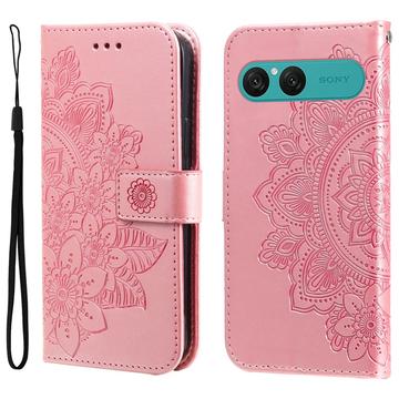 Sony Xperia 10 VII Mandala Serie Wallet Hülle - Rosa