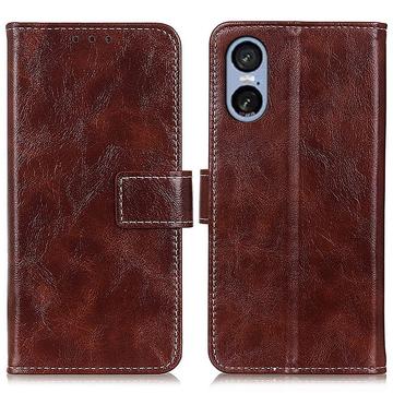 Sony Xperia 5 VI Wallet Schutzhülle mit Magnetverschluss - braun