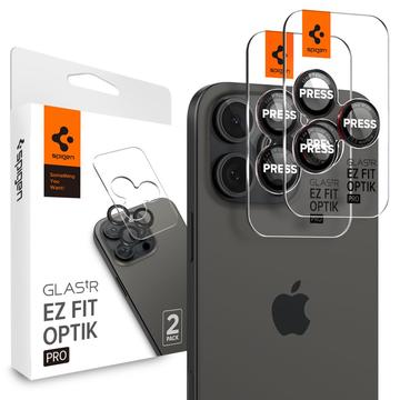 iPhone 16 Pro/16 Pro Max Spigen Glas.tR Ez Fit Optik Pro Kameraobjektiv Panzerglas - Schwarz / Rot