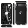 Spigen Rugged Armor iPhone SE (2020)/SE (2022) TPU Hülle - Schwarz